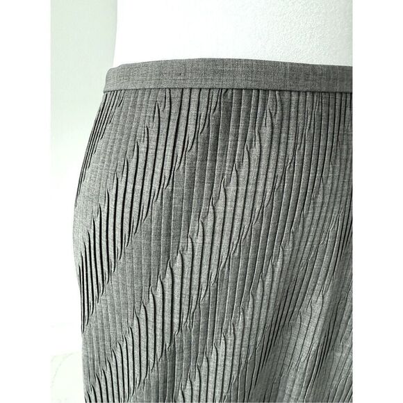 Vintage 90s Cache Maxi Skirt Charcoal Gray Evening Formal Pleated Sz 8 - Picture 2 of 3